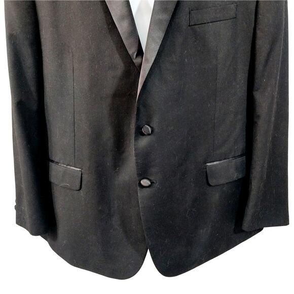 NWOT! VAN HEUSEN! STUNNING CLASSIC BLACK SATIN LAPEL DRESS TUXEDO JACKET! SZ 50R - Picture 5 of 10